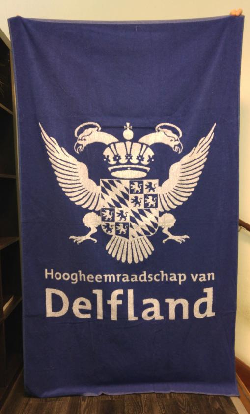 custom made handdoek door textielborduren.nl handdoek Delfland